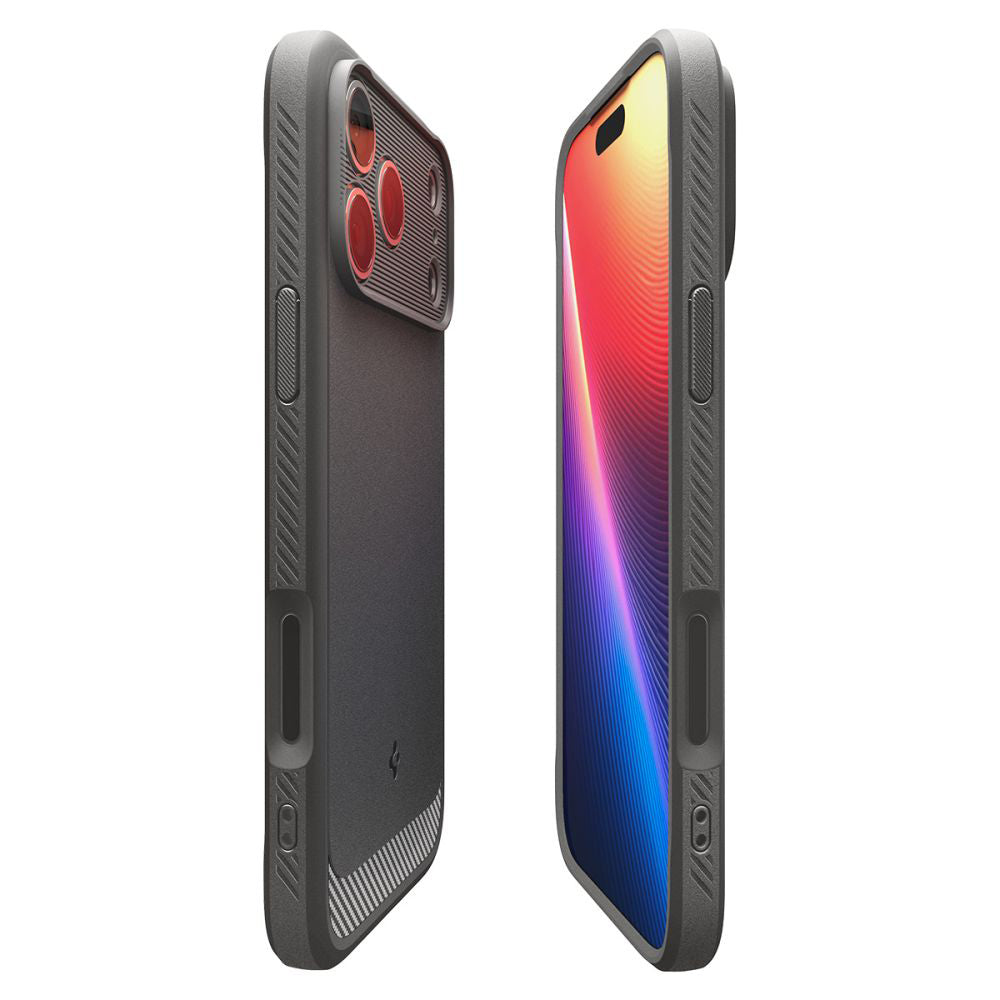 Funda MagSafe para Apple iPhone 17 Pro, Spigen, Rugged Armor, Gris
