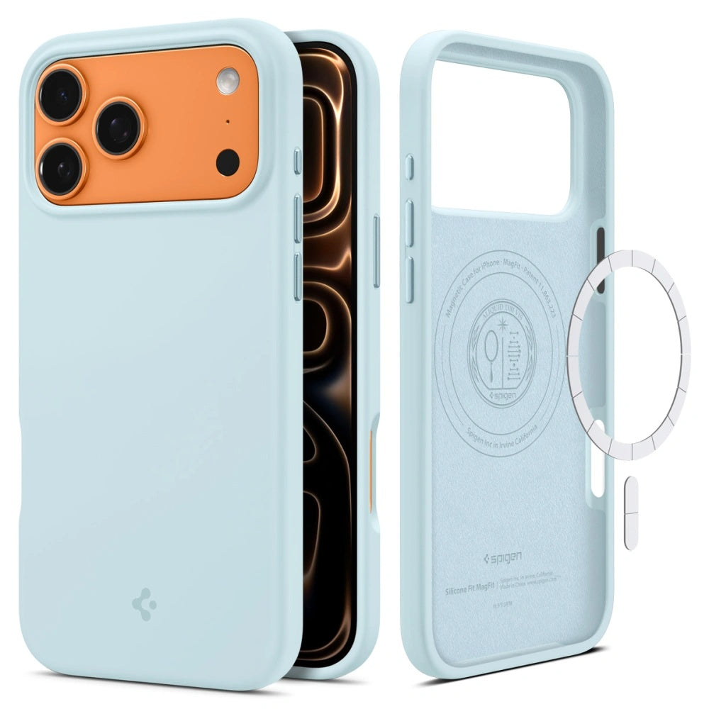 Funda MagSafe para Apple iPhone 17 Pro, Spigen, Silicone Fit, Azul