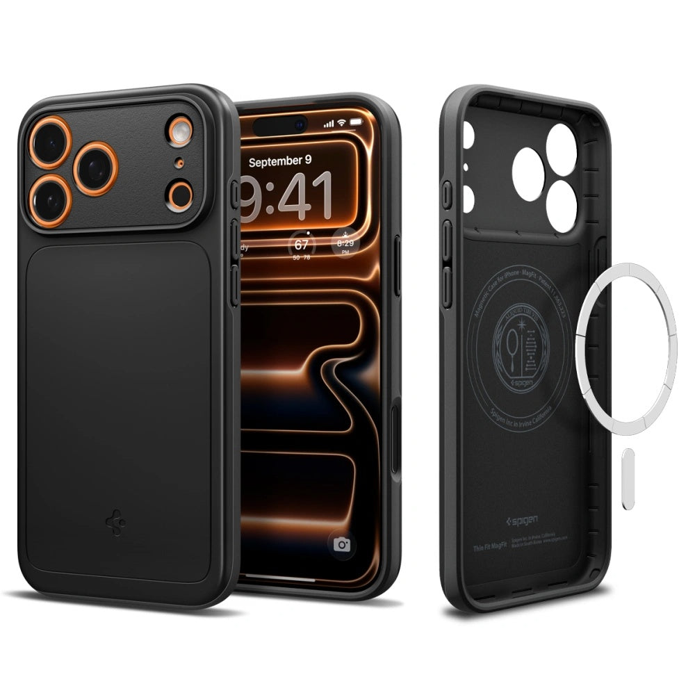 Funda MagSafe para Apple iPhone 17 Pro, Spigen, Thin Fit, Negra