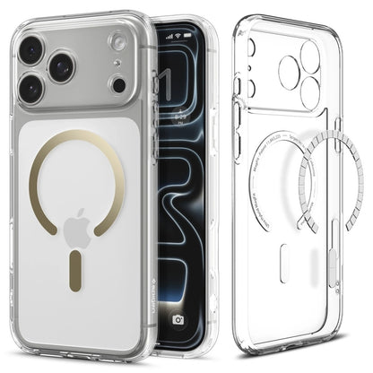 Funda MagSafe para Apple iPhone 17 Pro, Spigen, Ultra Hybrid, Dorada Transparente