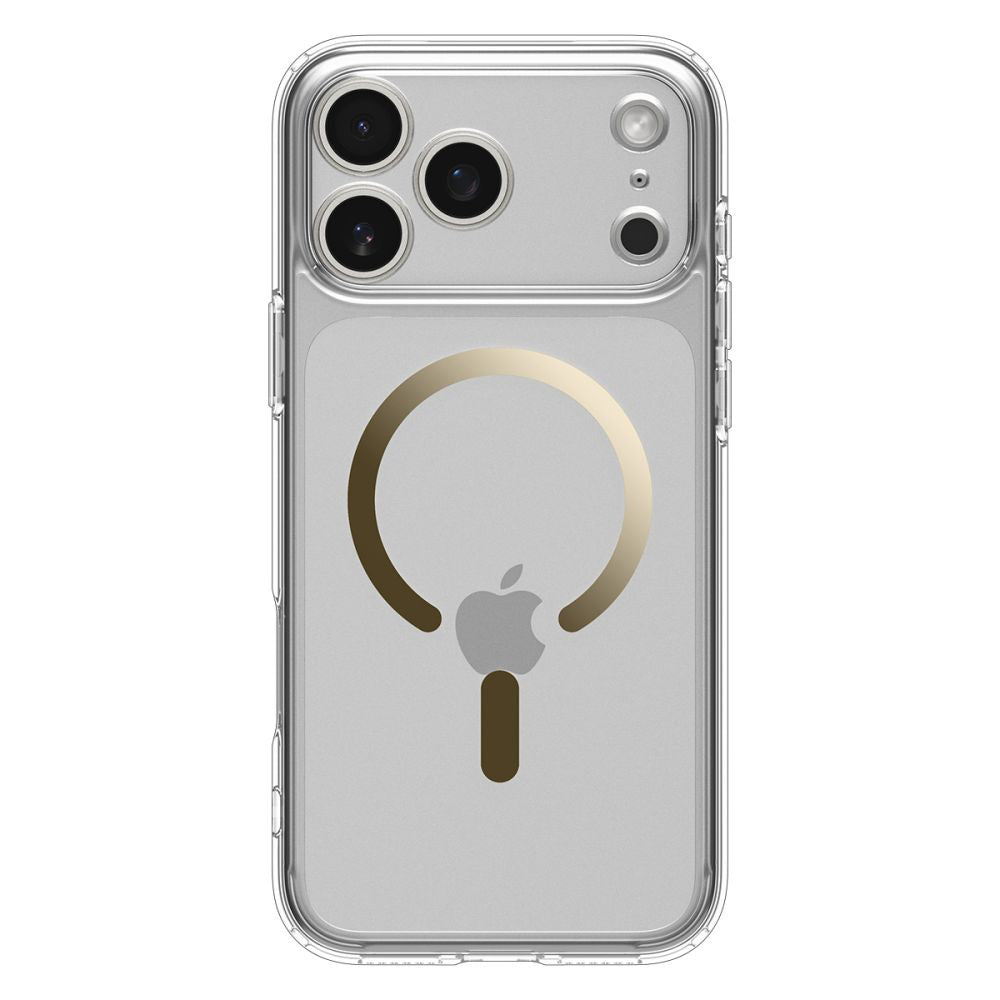 Funda MagSafe para Apple iPhone 17 Pro, Spigen, Ultra Hybrid, Dorada Transparente