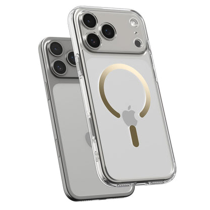 Funda MagSafe para Apple iPhone 17 Pro, Spigen, Ultra Hybrid, Dorada Transparente