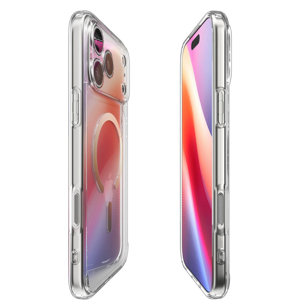 Funda MagSafe para Apple iPhone 17 Pro, Spigen, Ultra Hybrid, Dorada Transparente