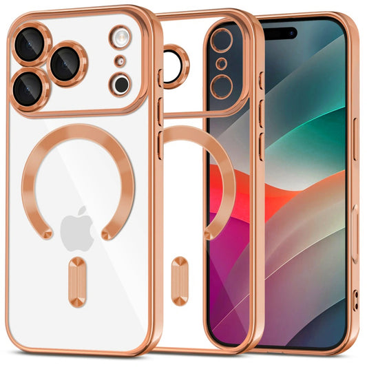 Funda MagSafe para Apple iPhone 17 Pro, Techsuit, Luxury Crystal, Naranja