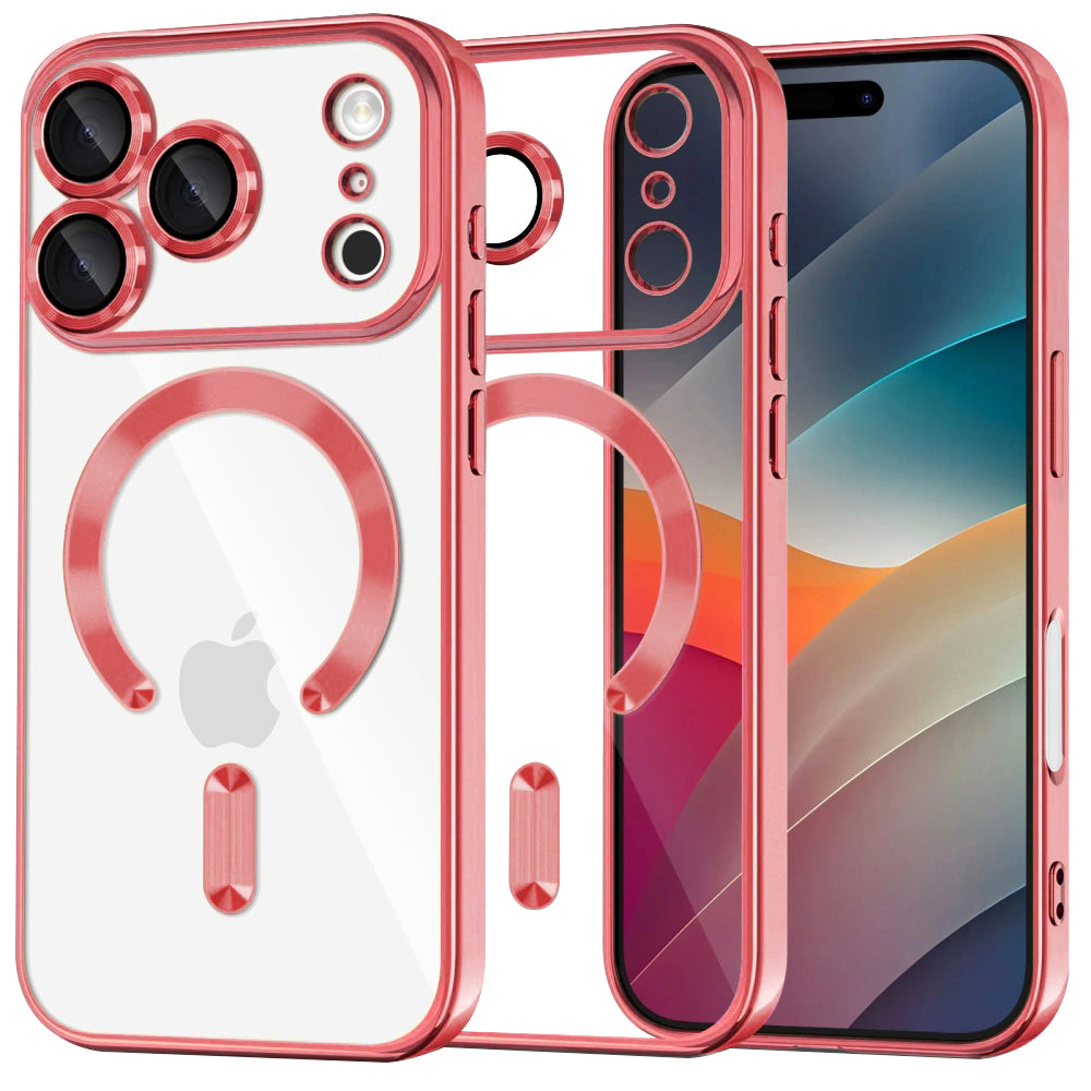 Funda MagSafe para Apple iPhone 17 Pro, Techsuit, Luxury Crystal, Roja