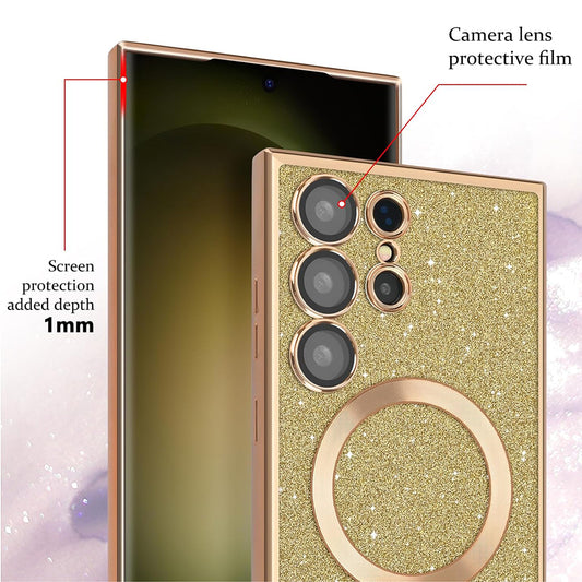 Funda MagSafe para Apple iPhone 17 Pro, Techsuit, Luxury Glitter, Verde Claro