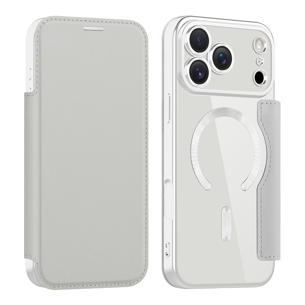 Funda MagSafe para Apple iPhone 17 Pro, Techsuit, SmartMag Book, Gris