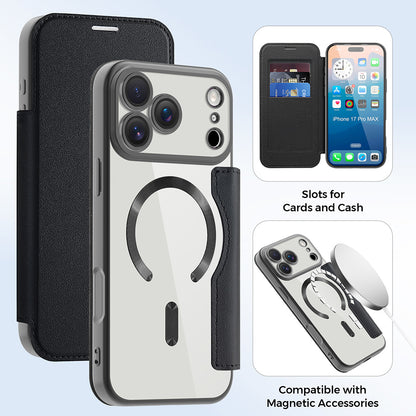 Funda MagSafe para Apple iPhone 17 Pro, Techsuit, SmartMag Book, Negra