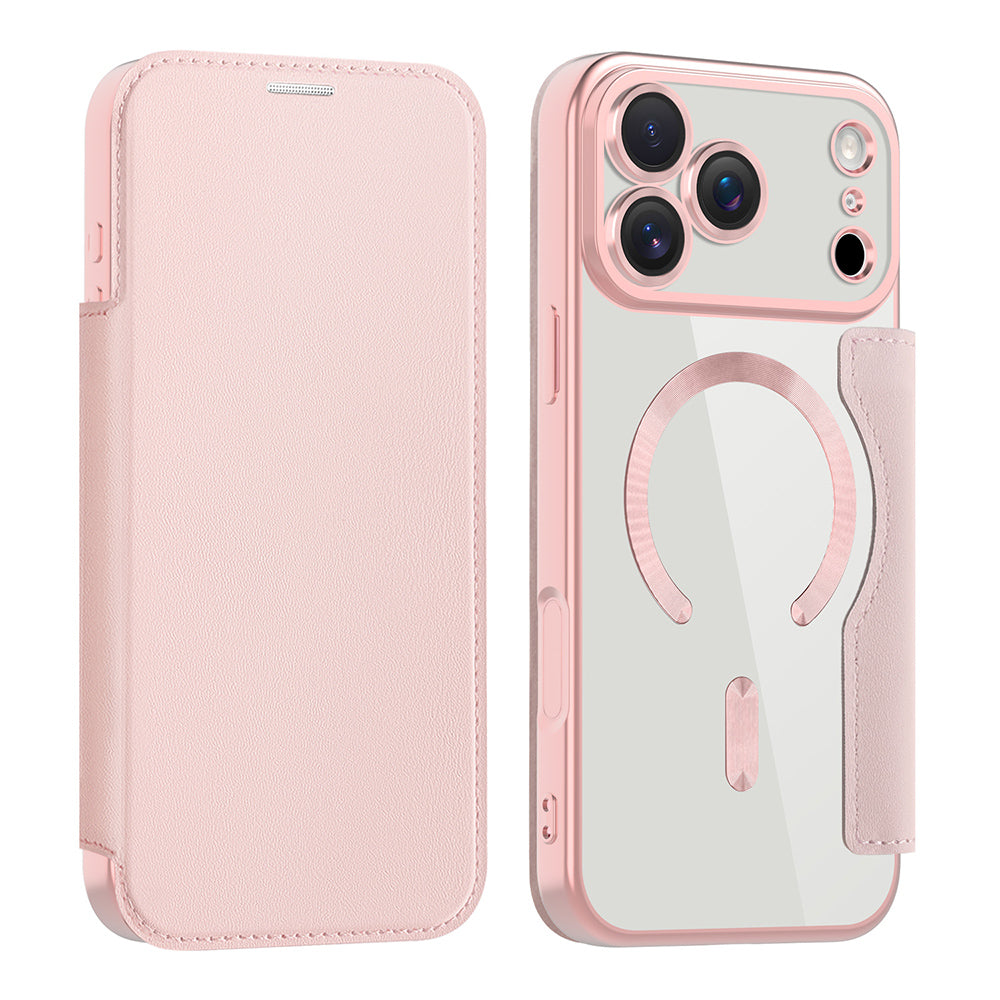 Funda MagSafe para Apple iPhone 17 Pro, Techsuit, SmartMag Book, Rosa