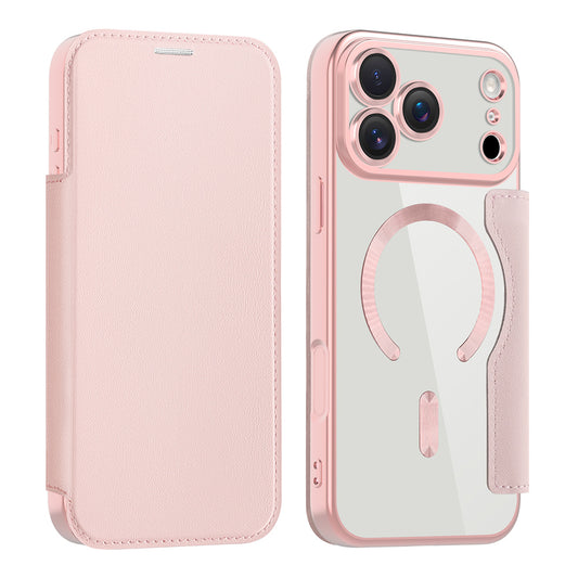 Funda MagSafe para Apple iPhone 17 Pro, Techsuit, SmartMag Book, Rosa