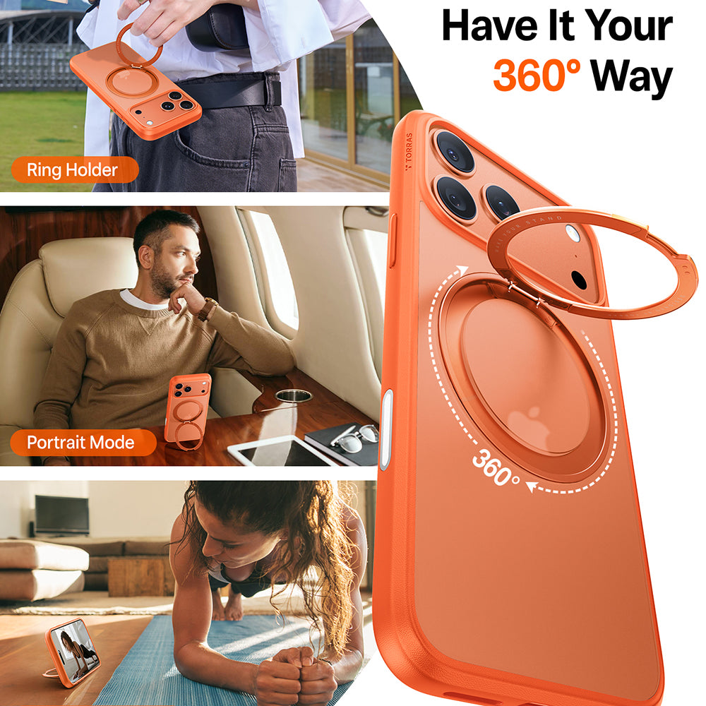 Funda MagSafe para Apple iPhone 17 Pro, Torras, Ostand Pro, Naranja