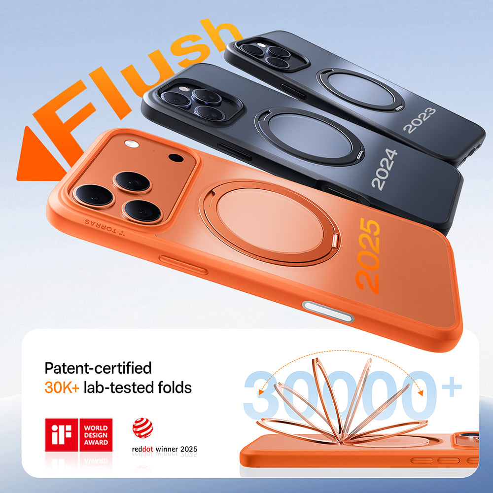 Funda MagSafe para Apple iPhone 17 Pro, Torras, Ostand Pro, Naranja