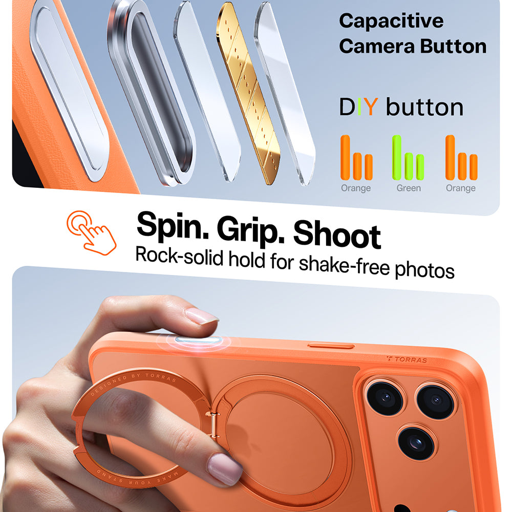 Funda MagSafe para Apple iPhone 17 Pro, Torras, Ostand Pro, Naranja