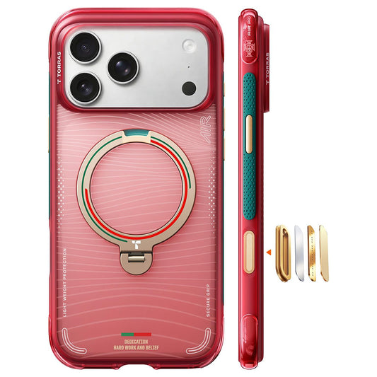 Funda MagSafe para Apple iPhone 17 Pro, Torras, Ostand Q3 Air, Wave of Passion