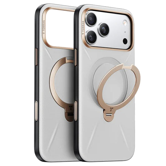 Funda MagSafe para Apple iPhone 17 Pro, Torras, QPRO Leather, Gris