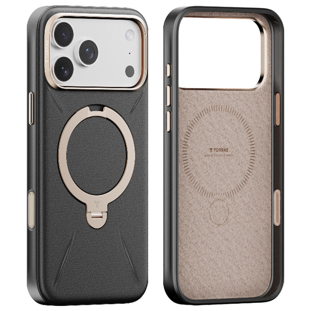 Funda MagSafe para Apple iPhone 17 Pro, Torras, QPRO Leather, Negra