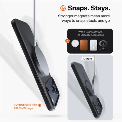 Funda MagSafe para Apple iPhone 17 Pro, Torras, SlimFit, Negra