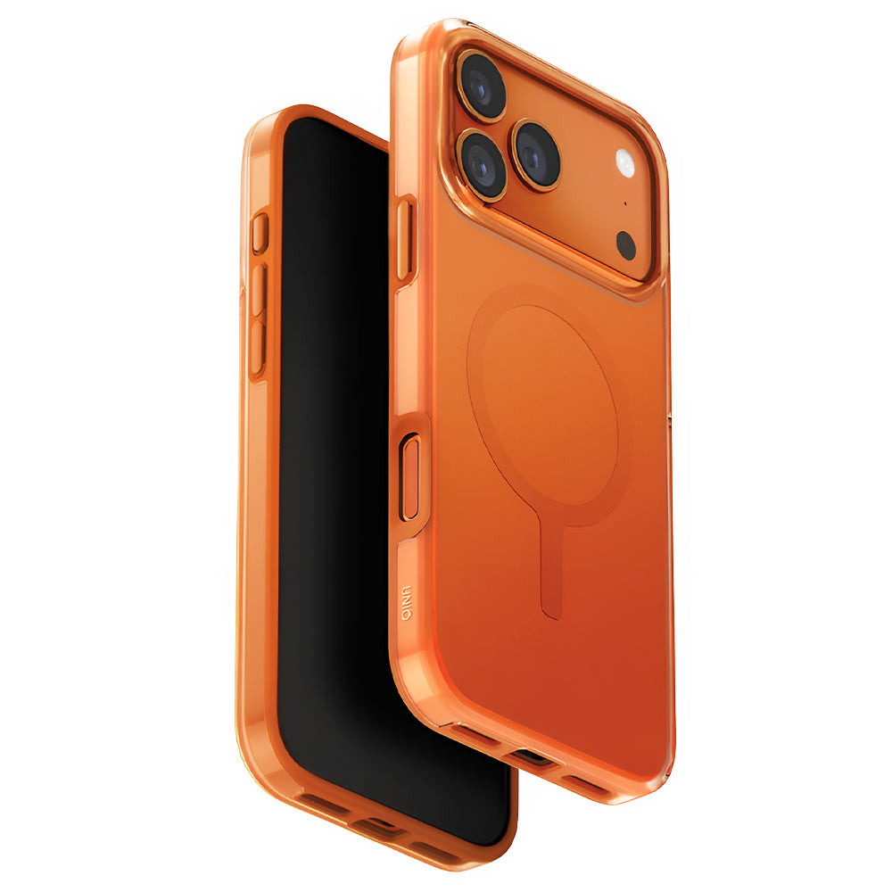 Funda MagSafe para Apple iPhone 17 Pro, UNIQ, Clario MagClick, Naranja