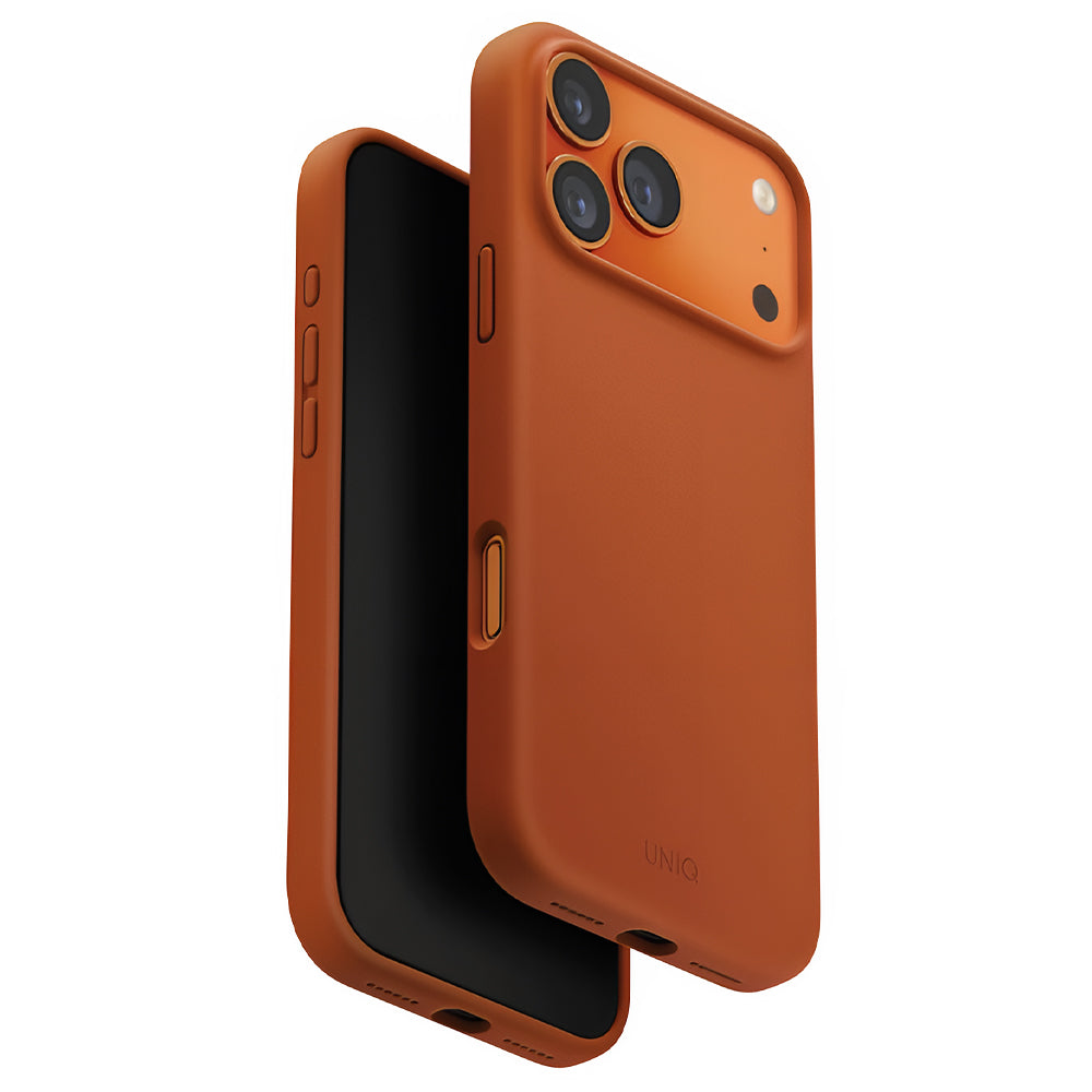Funda MagSafe para Apple iPhone 17 Pro, UNIQ, Lino MagClick, Naranja Oscuro