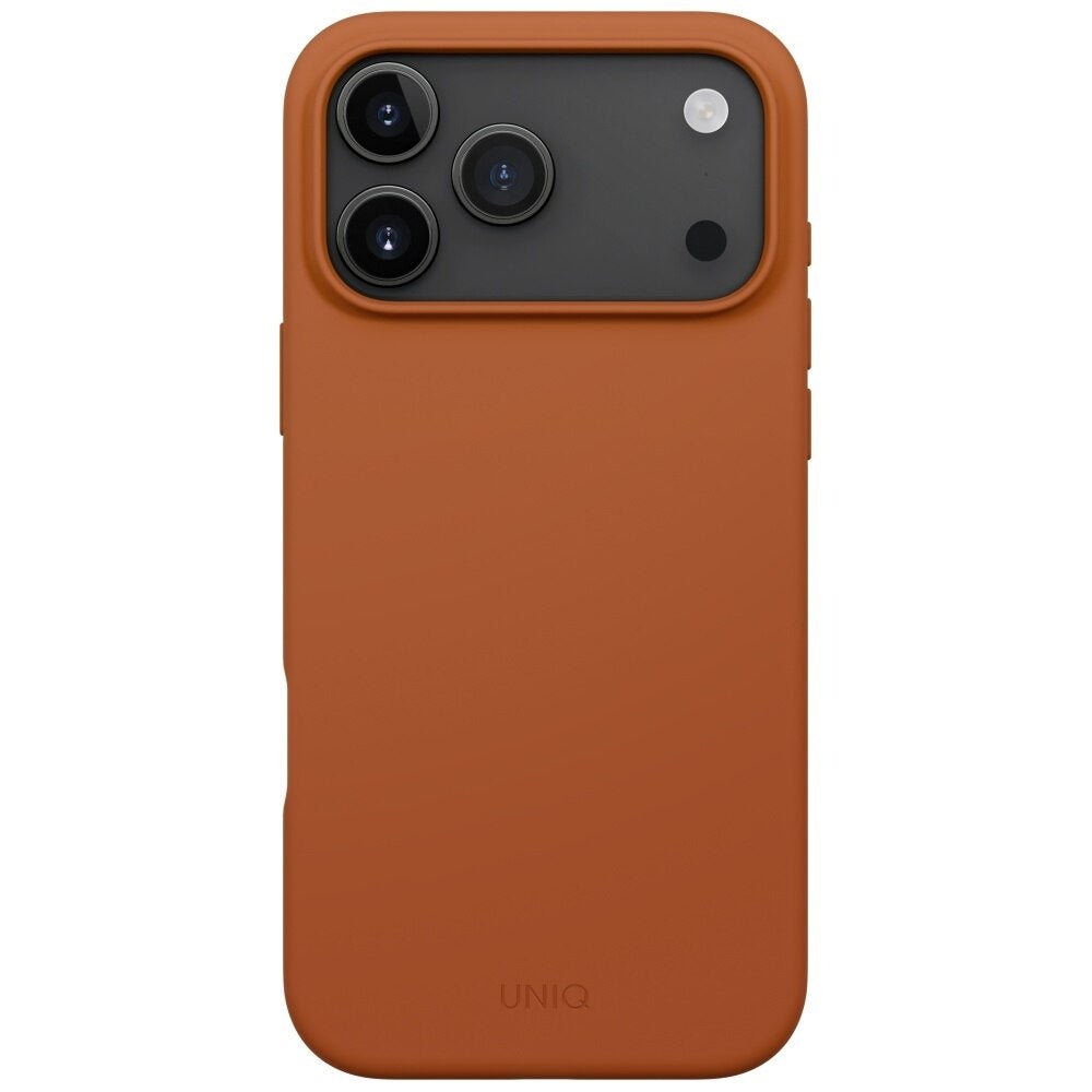 Funda MagSafe para Apple iPhone 17 Pro, UNIQ, Lino MagClick, Naranja Oscuro