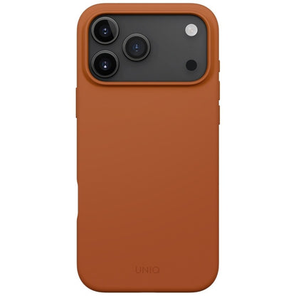 Funda MagSafe para Apple iPhone 17 Pro, UNIQ, Lino MagClick, Naranja Oscuro