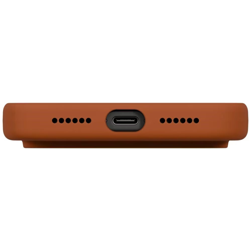 Funda MagSafe para Apple iPhone 17 Pro, UNIQ, Lino MagClick, Naranja Oscuro