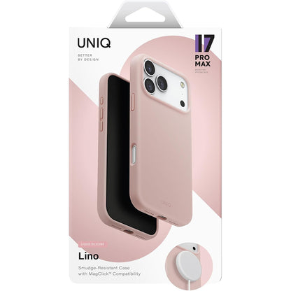 Funda MagSafe para Apple iPhone 17 Pro, UNIQ, Lino MagClick, Rosa
