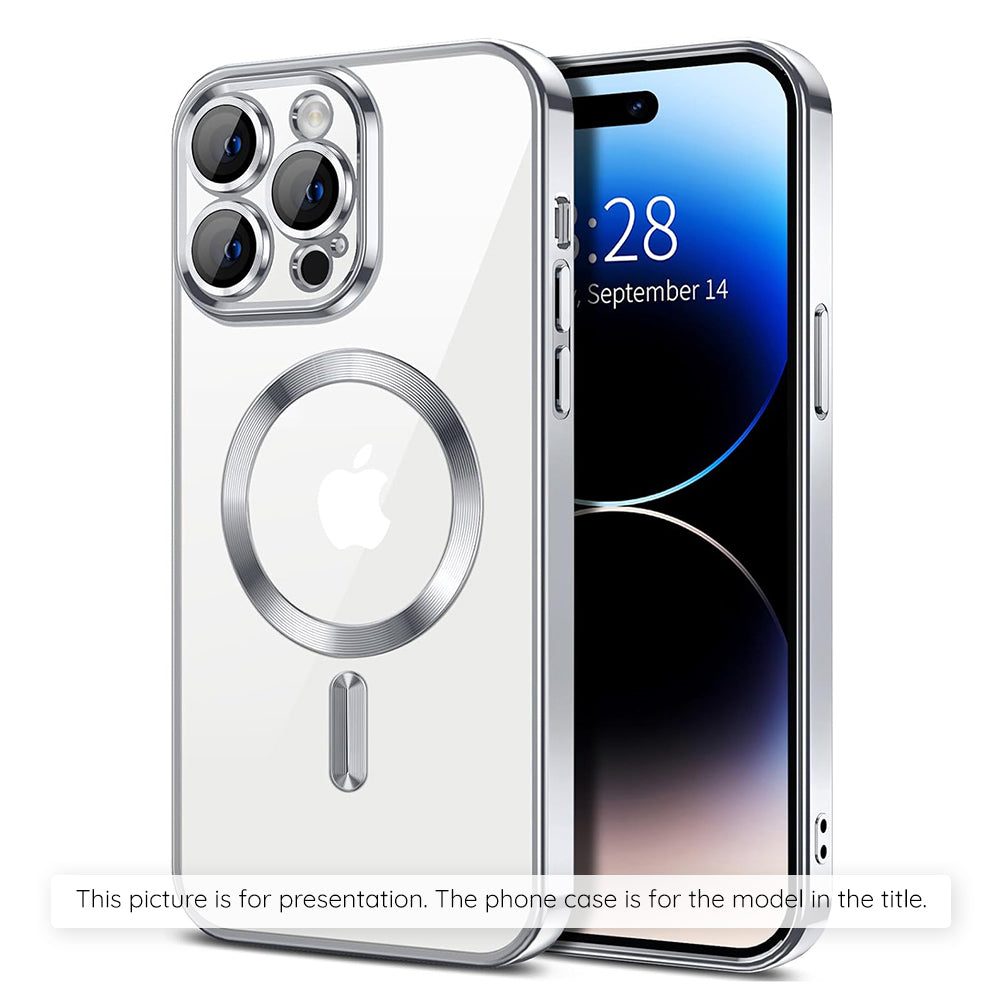 Funda MagSafe para Apple iPhone 17, Techsuit, Luxury Crystal, Plateada