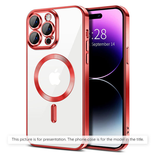 Funda MagSafe para Apple iPhone 17, Techsuit, Luxury Crystal, Roja