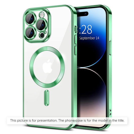 Funda MagSafe para Apple iPhone 17, Techsuit, Luxury Crystal, Verde Claro