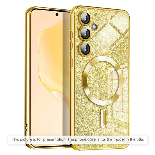 Funda MagSafe para Apple iPhone 17, Techsuit, Luxury Glitter, Dorada