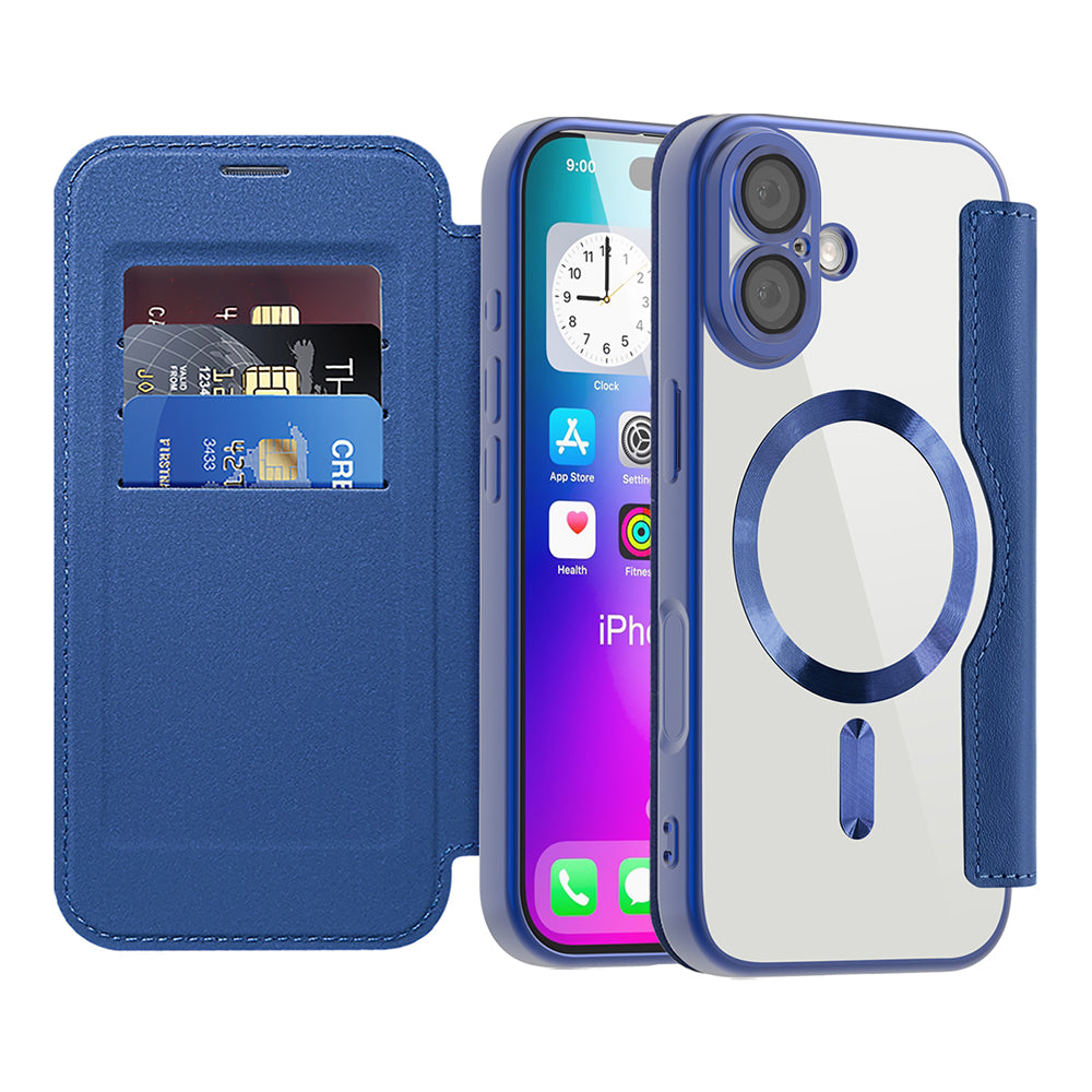 Funda MagSafe para Apple iPhone 17, Techsuit, SmartMag Book, Azul