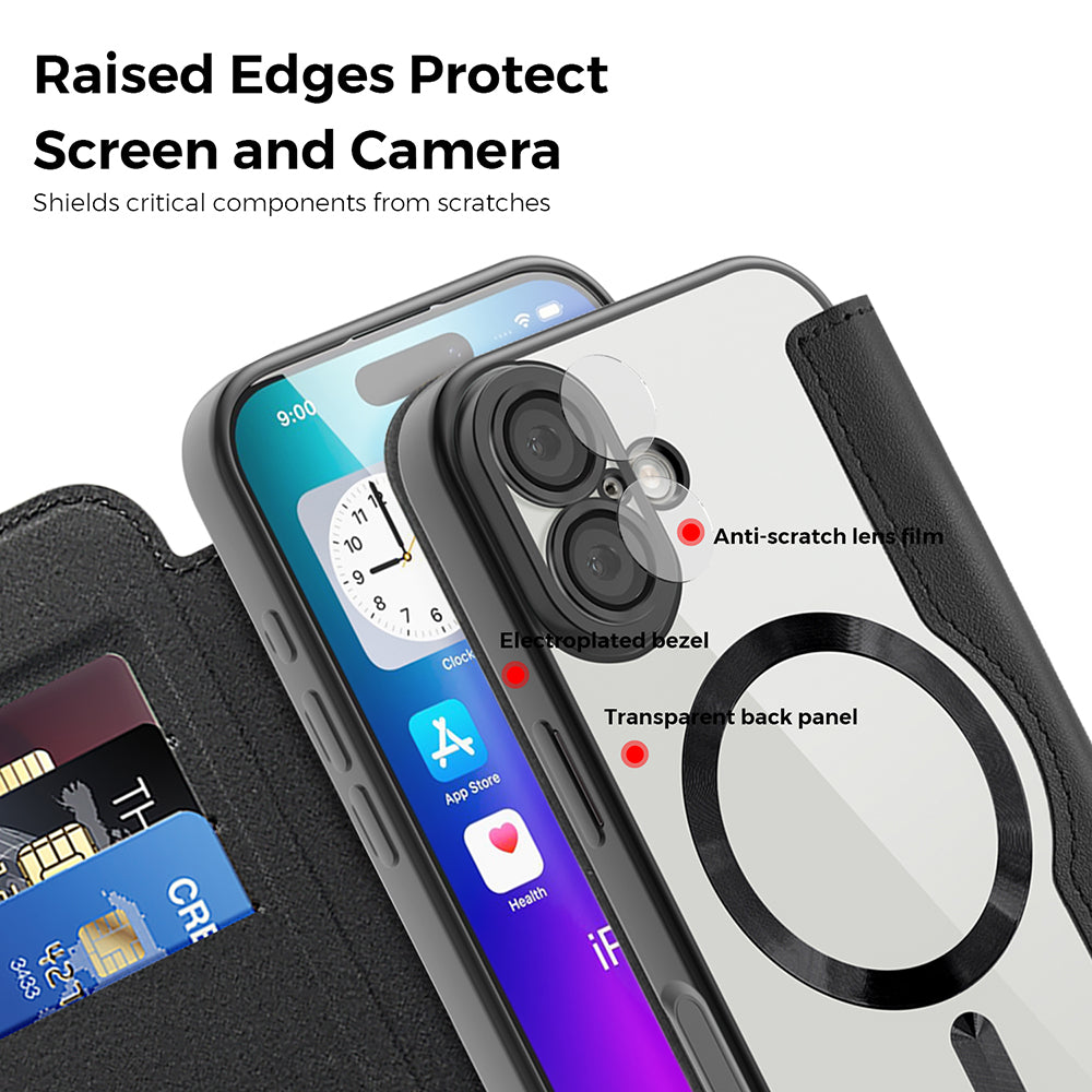Funda MagSafe para Apple iPhone 17, Techsuit, SmartMag Book, Azul