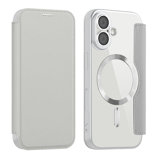 Funda MagSafe para Apple iPhone 17, Techsuit, SmartMag Book, Gris