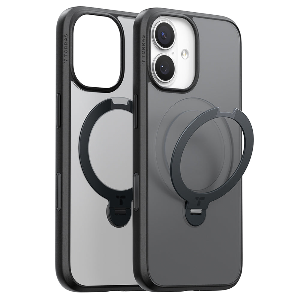 Funda MagSafe para Apple iPhone 17, Torras, Ostand Spin, Negra