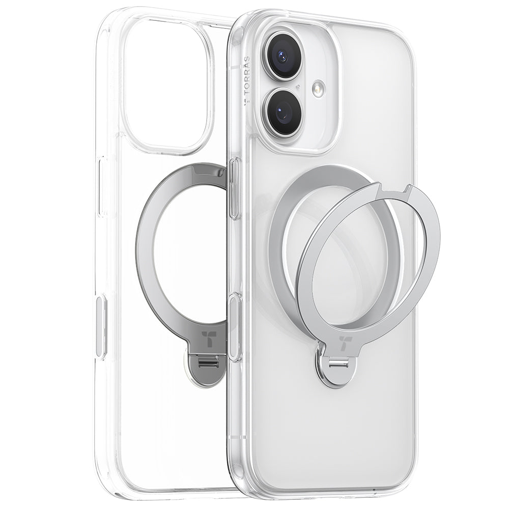 Funda MagSafe para Apple iPhone 17, Torras, Ostand Spin, Transparente
