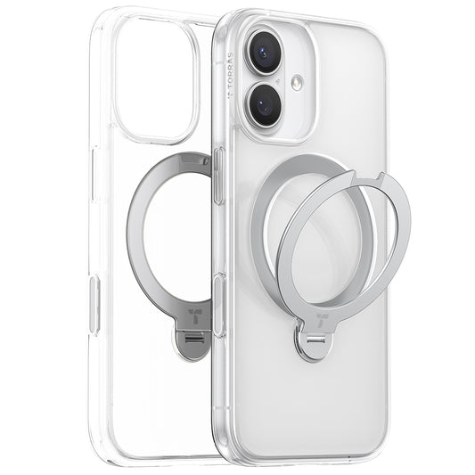 Funda MagSafe para Apple iPhone 17, Torras, Ostand Spin, Transparente