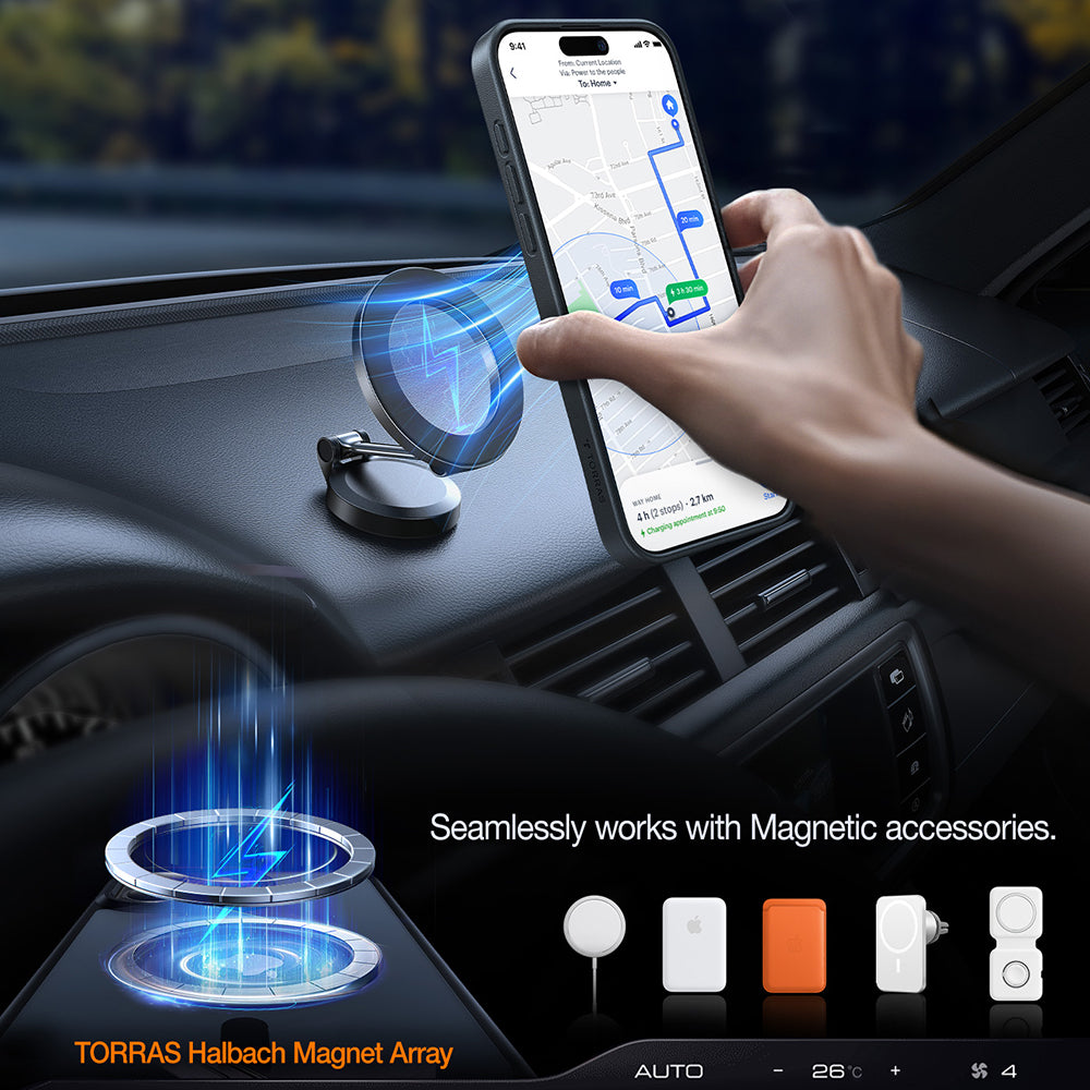 Funda MagSafe para Apple iPhone 17, Torras, Pstand, Transparente