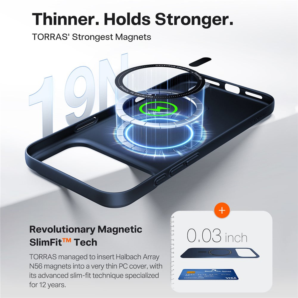 Funda MagSafe para Apple iPhone 17, Torras, SlimFit, Transparente
