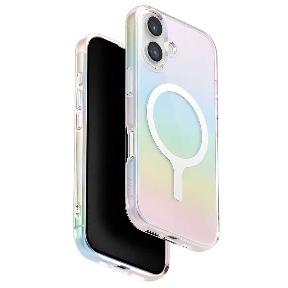 Funda MagSafe para Apple iPhone 17, UNIQ, Iridescia MagClick, Multicolor