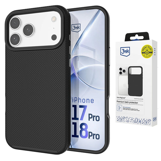 Funda MagSafe para Apple iPhone 18 Pro / 17 Pro, 3MK, Fortis, negra