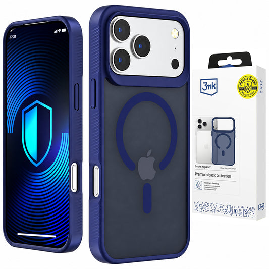 Funda MagSafe para Apple iPhone 18 Pro / 17 Pro, 3MK, Smoke MagCase, azul