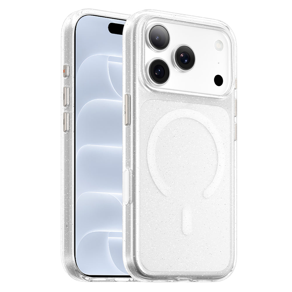 Funda MagSafe para Apple iPhone 18 Pro / 17 Pro, Blueo, Crystal Pro Anti-Drop Glitter, Transparente