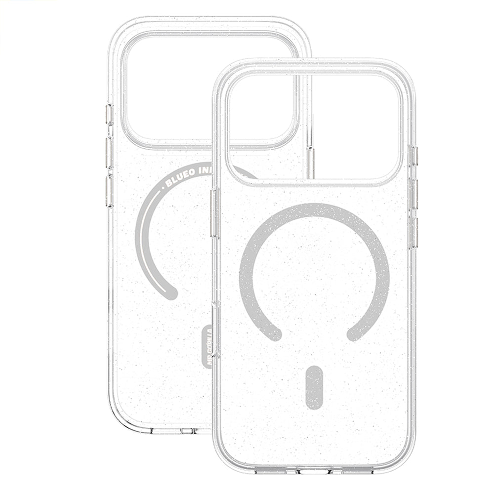 Funda MagSafe para Apple iPhone 18 Pro / 17 Pro, Blueo, Crystal Pro Anti-Drop Glitter, Transparente