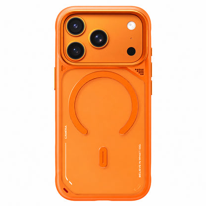 Funda MagSafe para Apple iPhone 18 Pro / 17 Pro, Blueo, soporte con disipación del calor, naranja satinada