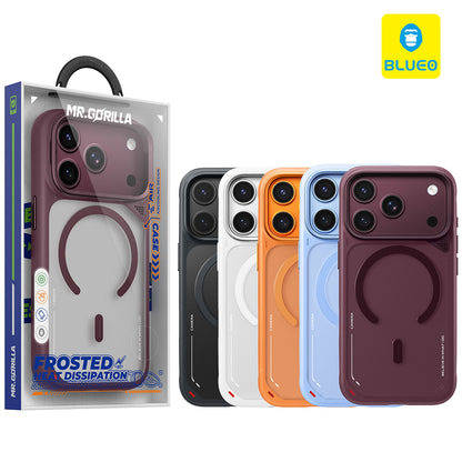 Funda MagSafe para Apple iPhone 18 Pro / 17 Pro, Blueo, soporte con disipación del calor, color burdeos satinado