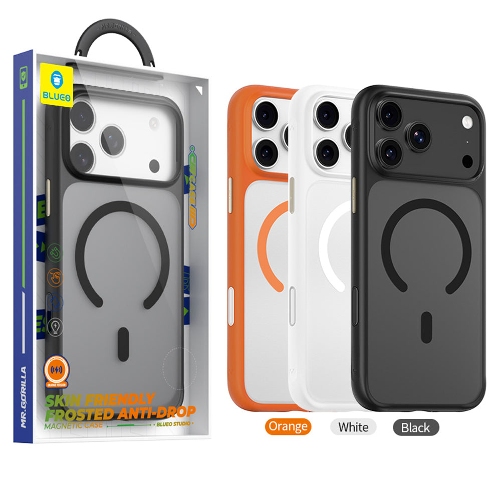 Funda MagSafe para Apple iPhone 18 Pro / 17 Pro, Blueo, respetuosa con la piel y anticaídas, negra satinada