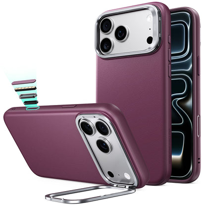 Funda MagSafe para Apple iPhone 18 Pro / 17 Pro, ESR, Atelier con soporte, Burdeos oscuro satinado