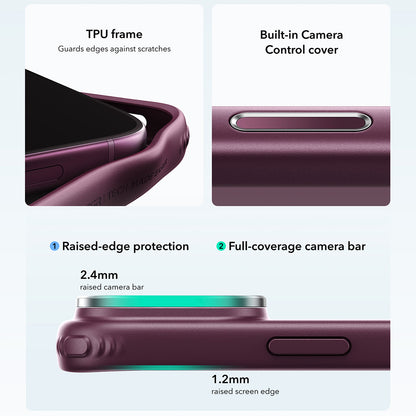 Funda MagSafe para Apple iPhone 18 Pro / 17 Pro, ESR, Classic Hybrid Kickstand, Burdeos Oscuro Satinado