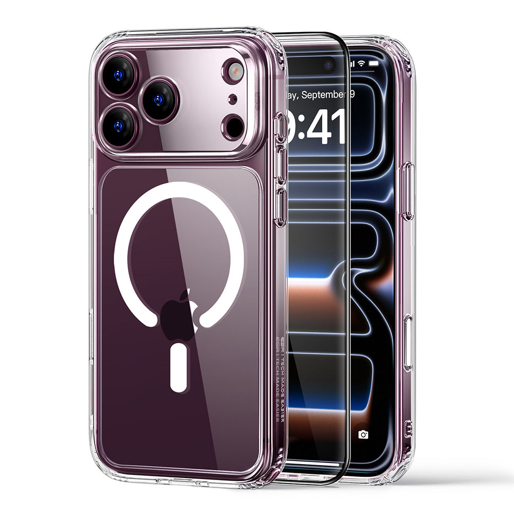 Funda MagSafe para Apple iPhone 18 Pro / 17 Pro, ESR, Classic Hybrid con Protector de Pantalla, Transparente